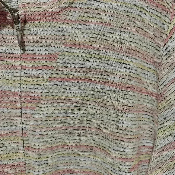 CJ Banks  Pastel Jacket 2X Full Zip Knit Rainbow Bohemian Chic Cotton Blend - Picture 3 of 7